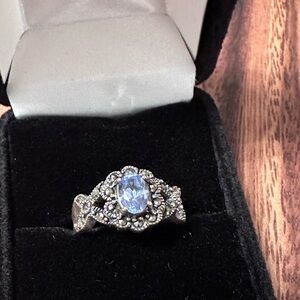 Elegant Silver and Blue Gemstone Ring
